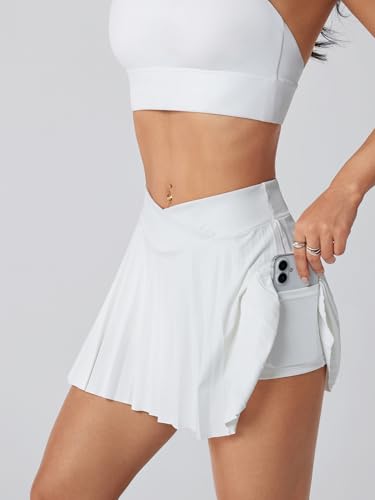Women Pleated Tennis Skirt with Side Pocket,Women's High Waisted Athletic Golf Skorts Running Workout Casual2
