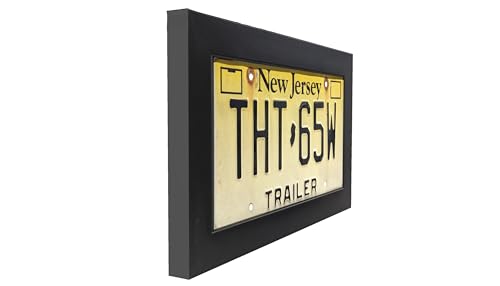 Creative Picture Frames 6x12-inch Modern Black License Plate Wall Frame, Display Your Vehicle Tag on Wall with installed Hanger - Thumbnail 3