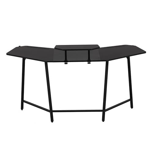 Techni Sport 63" Gaming Desk with Monitor Shelf, Headset Holders, Black by Techni Sport - Used condition - Image 8