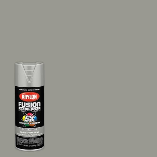 Image of Krylon Fusion All-In-One Adhesive Spray Paint for Indoor /Outdoor Use, 12 oz, Smoke Gray