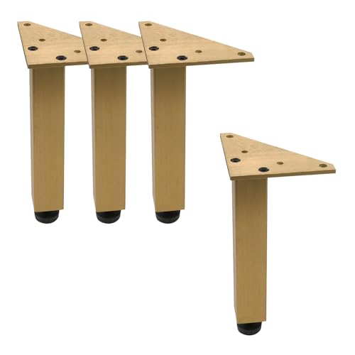 Geesatis Patas de mesa ajustables de 10 cm, herrajes de metal, juego de 4, bronce vintage