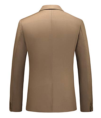 Mens Blazer Slim Fit Sport Coats 22 Colors For Daily Business And Party Us Size 40 (Label Asian Size 4Xl) Khaki #TOP1