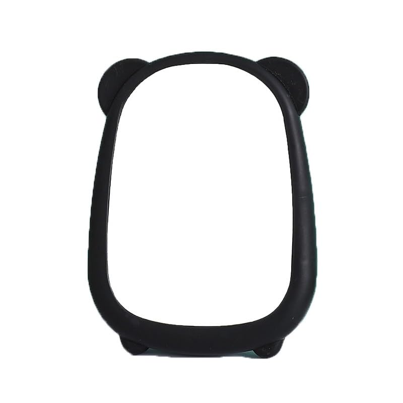 ZLYWE Makeup Mirror Multifunctional Dormitory Cartoon Can Hang Small 15cm x 20cm for Bedroom Office (Black)