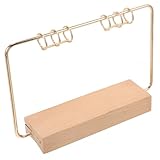 Cabilock Soporte de Calendario de Mesa de Madera Maciza y Hierro Creativo Accesorio Decorativo para Escritorio Oficina y Hogar con Anillas y Base Robusta para Exhibir Calendarios de Fotos
