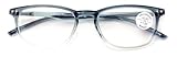 V.W.E. Lightweight Progressive Clear Bifocal Reading glasses - No Line or Bubble - Zero Power on Top Reader Translucent Slim (Blue, 2.00, x)