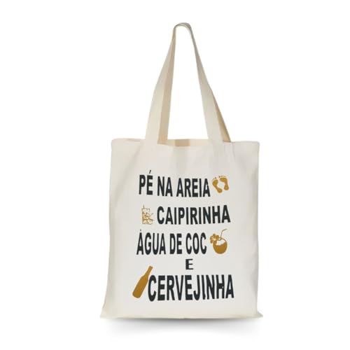 Bolsa Sacola Ecobag Algoão Cru Ecolágicas Estampada Colorida Unissex (PÉ NA AREIA)