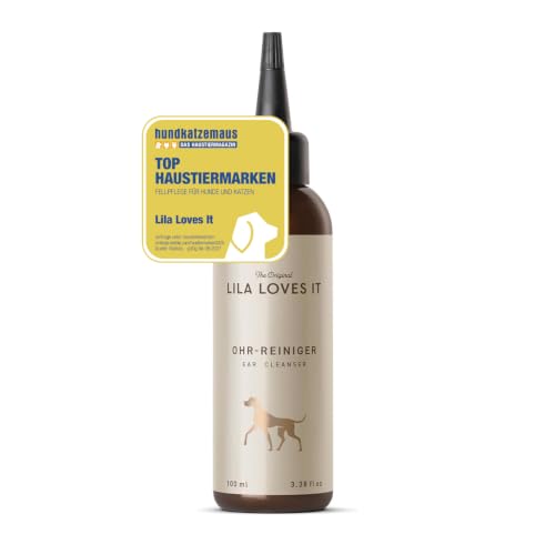 Ohrreiniger für Hunde - löst Verschmutzungen und lindert Juckreiz, mit Mikrosilber und Zink, vegan, OHR-REINIGER von LILA LOVES IT, 100 ml