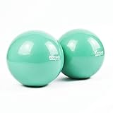 TekBox Komodo Weighted Toning Balls - Soft Pilates Yoga Training Pair (Green, 2 x 0.5kg = 1kg)