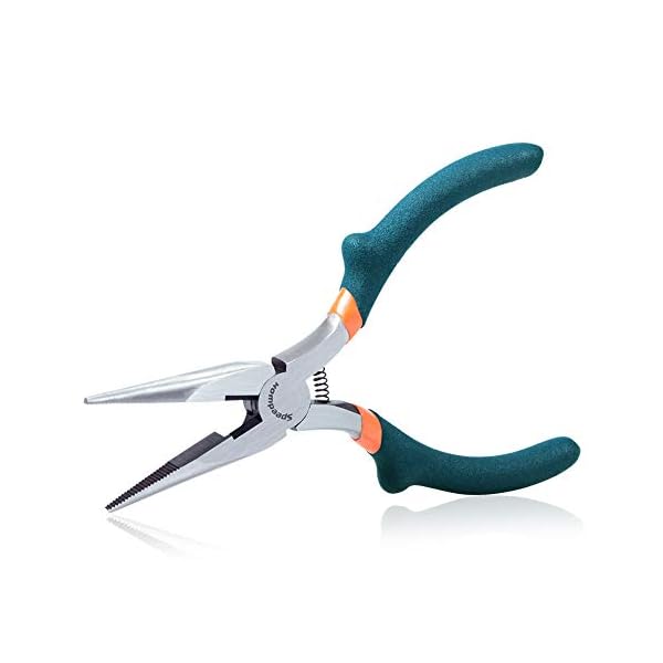 SPEEDWOX Mini-Spitzzange, dünn, 14,7 cm, Präzisionsdrahtschneider, kleine Schmuck-Handwerksdraht-Zange, konvexe Schultergezahnte Backe, professionelles Perlen-Hobby-DIY-Werkzeug