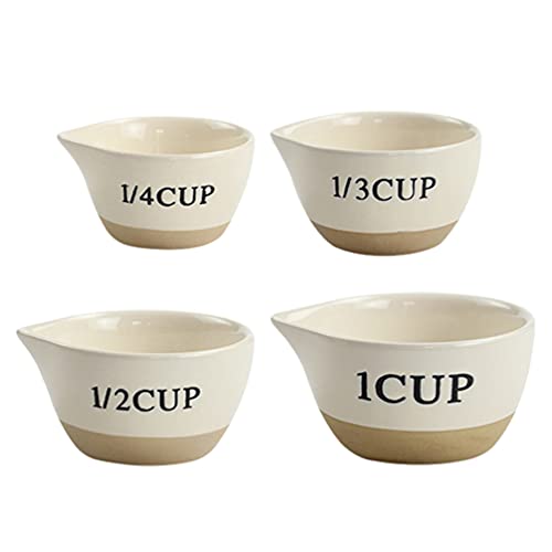 4 Pcs Jogo De Medidor Medidor De Cerâmica Tigelas De Armazenamento Recipiente De Comida De Cerâmica