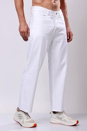 Image of EditLook Men's Denim Cotton Blend Oversized Loose Baggy Fit Mid Rise Jeans Pants for Men