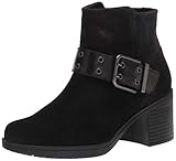 Clarks Women's Hollis Star Ankle Boot, Black Suede Combination, 6.5