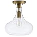Dierna Ceiling Light | Antique Brass Semi Flush Mount Light Fixture with LED Bulb LL-CL877-3AB