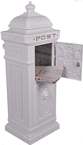 Post Box/Mail Box Freestanding Cast Aluminium Letter Box in White