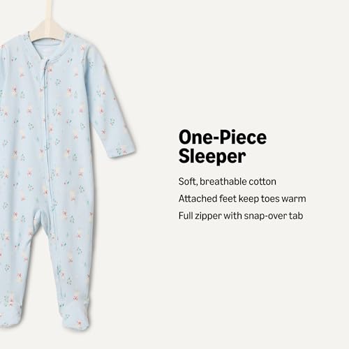 Image of Amazon Essentials x Sofia Grainge Unisex Babies' Cotton Footed Sleep and Play One-piece Bodysuit, Pack of 2