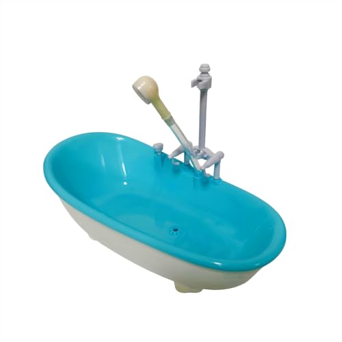 CJFNDFA Cage Bird Bath & Shower for Parrots - Parakeet Bathtub Accessory with Spray, Fits Cockatiel Lovebirds, 8.78×4.53×3.35in (Blue)