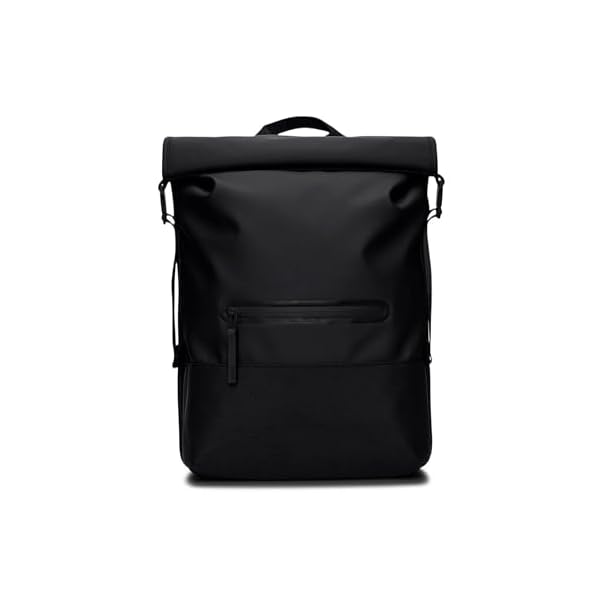 RAINS-Trail-Rolltop-Waterproof-Backpack-for-Men-WomenBlack RAINS Trail Rolltop Waterproof Backpack for Men & Women(Black)