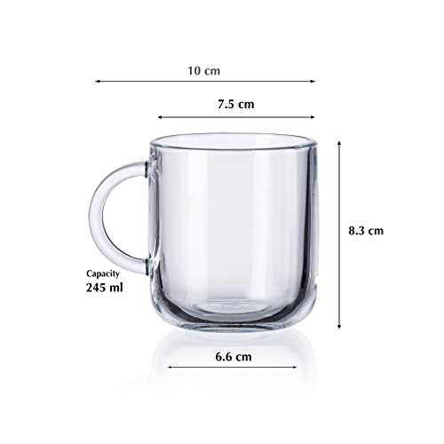 Image of Pasabahce Iconic Mug from House of Pasabahce The Original Pasabahce from Turkey, Transparent Iconic Mugs, 245 ml in Set of 6 Pcs, Perfect fit for Milk /Tea /Coffee.