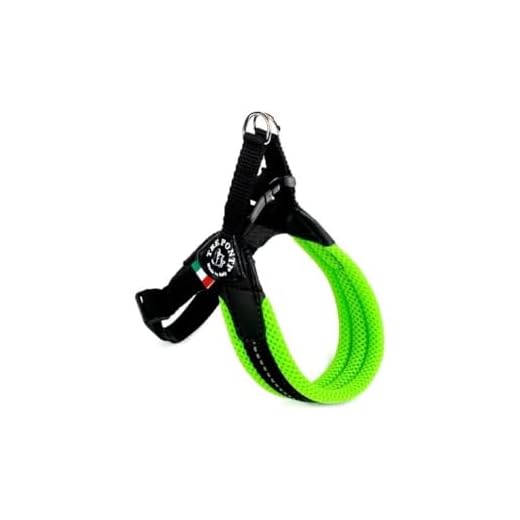 TRE PONTI enkel passform nät klassisk neon hundsele, storlek 3,5, grön
