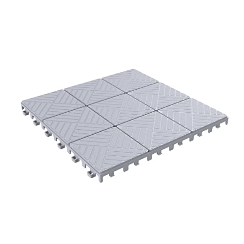 Pure Garden 12-Pack Polypropylene Interlocking Patio Deck Tiles - Weather-Resistant