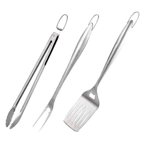 Kit de 3 utensilios para parrilla en acero inoxidable miniatura 1