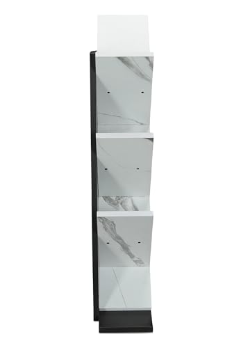 Image of SBF Furniture Tree Bookshelf Floor Standing Bookcase Free Standing Multipurpose Storage Rack for Books Magazines Organizer Showcase DIY (7 Tier - BK&WH, 7 Tier)