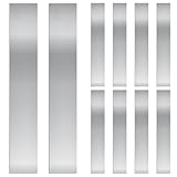 Glarks 10pcs L x W x T 6.1 x 0.98 x 0.004’’ Rectangular Shim Stock Assortment, 304 Stainless Steel Strips, Silver Shim Stock Sheet for Kitchen Trim Gap Filler/DIY/Industrial Use