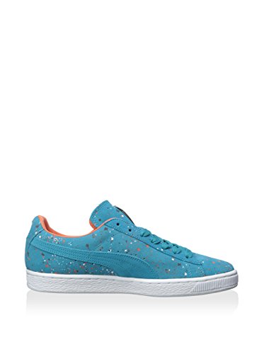 Puma Men's Suede Classic Splatter, Capri Breeze/Nasturtium/Team Gold, 11 M US