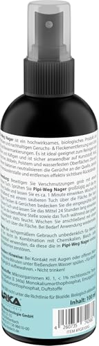 ARKA Nager Geruchsentferner Spray 100 ml – Enzymreiniger gegen Urin, KOT & Tiergerüche unterwegs – biologisch, sicher und ideal für Käfig, Stall, Transportbox & Reise – PIPI
