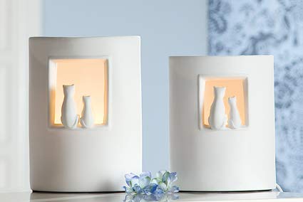 Dierenlamp - Hond Kat Blauw Wit Hars Verlichting,Schattige Kunststof