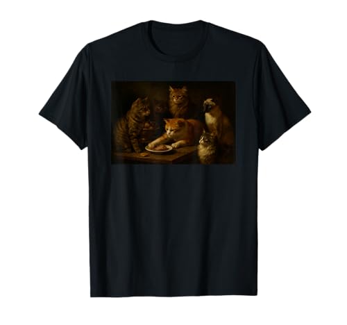 Tee4Tu / Cookie Money Design - Barockkunst inspirierte Katzen-Illustration – lustig niedlich T-Shirt