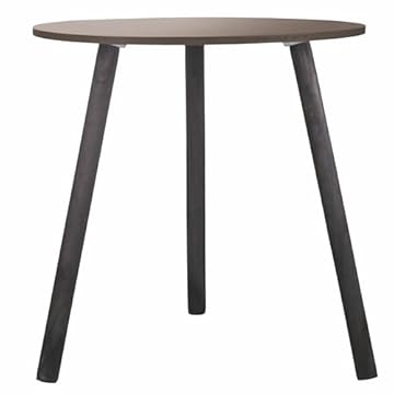 GALILEO SpA Tavolino da caffè tondo 39 cm in legno di Eucalipto e MDF, marrone scuro, Sibilla
