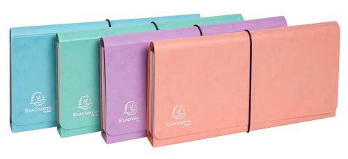 Trieur Aquarel Exacompta en carte multicolore pastel à 6 compartiments robustes