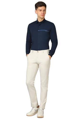 Image of Louis Philippe Men's Slim Fit Mid Rise Trouser