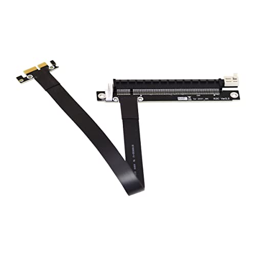 Cablecc gen3.0 PCI-E 1 x A 16 x riser cavo 30 cm PCI-Express PCI-E x16 estensione ad angolo retto gomito design 0.3M - Scheda video - Immagine 7
