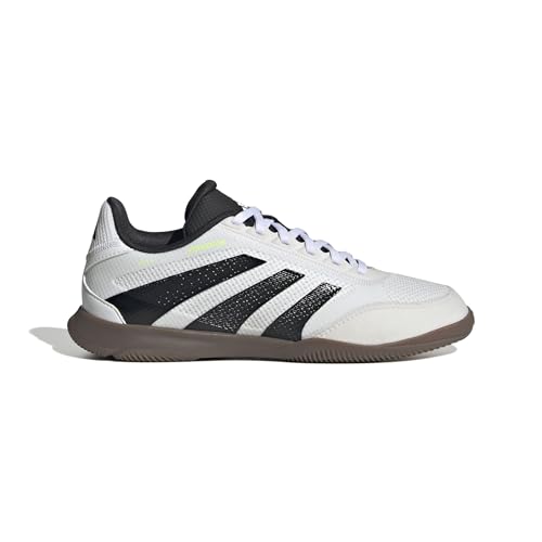 adidas Mixte Enfant Predator League Indoor Football Boots Kids, Cloud White/Core Black/Lucid Lemon, 34 EU