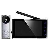 HOSPAOP Kabellose Türklingel mit Kamera – 4,3" Monitor Videotürklingel, 2,4G Funk, Nachtsicht Funkklingel, Gegensprechanlage ohne WLAN, Ring Klingel mit Kamera für Haustür