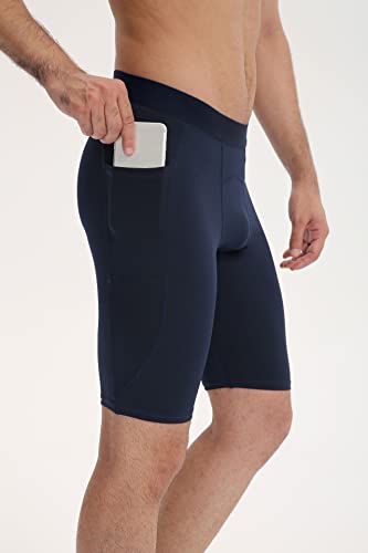 Anawakia Compression Shorts For Men Pocket Compression Spandex Underwear Shorts Running Workout Athletic White Large #TOP2
