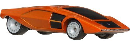 Image of Hot Wheels Premium Car Culture Collectible Toy Car, 1:64 Scale Die-Cast Lancia Stratos Zero, Hammer Drop Vehicle with Real Riders Tires, Orange