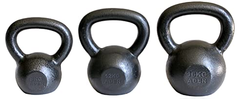 Ader Sporting Goods Premier Kettlebell Set- (8, 12, 16 Kg) w/DVD