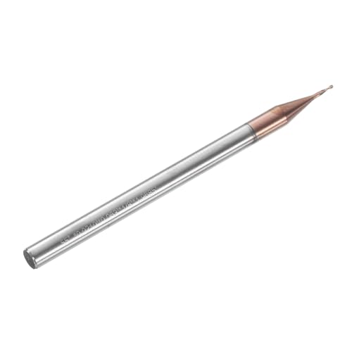 Image of HARFINGTON Ball Nose End Mill 4 Flute 0.020 inch Diameter 1 /8 inch Shank Tungsten Carbide Uncoated Spiral CNC Router Bits 0.06 inch Cutting Length Single End Ball for Carving Engraving Grinding