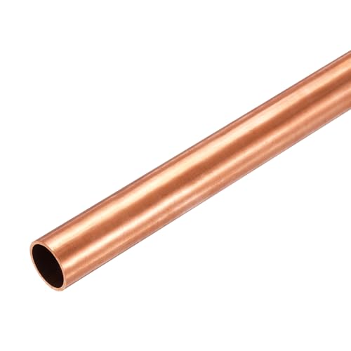 sourcing map Copper Round Tube, 15mm OD x 1mm Wall Thickness x 200mm(7.9") Length Pure Copper Tube Seamless Metal Straight Pipe Tubing for DIY Crafts Industry Construction