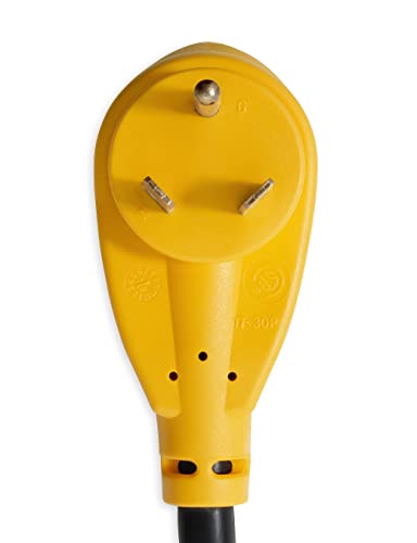 Image of Camco PowerGrip Camper /RV Dogbone Electrical Adapter | Features 30-Amp Male (NEMA TT-30P) and 50-Amp Female (NEMA 14-50R) Ends | Rated for 125V /3750W (21051)