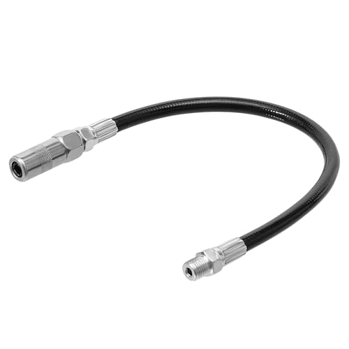 Sbulhia Grease Gun Hose 13 Inch 5000 PSI Flexible Greases Guns Hose with 1/8 NPT Coupler Fully Bonded Construction Resin Whip Hoses Replacement for Hand Operated Grease Gun