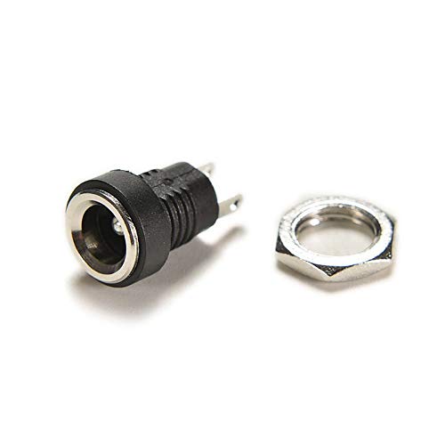 DC Power Jack Socket 5,5 Mm X 2,1 Mm – 5 Stück, Panel-Montage, 3A, Schwarz