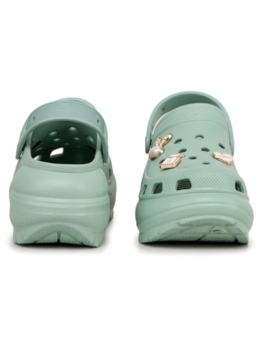 Image of ATHCO Roxxie Clogs For Women's|Girl's| Dual-Color Soft EVA Cushioned With Massage Footbed|Easy Wear with Adjustable Back Strap|Lightweight Platform Heels|Flexible|Breathable|Extra Soft Comfortable Anti-Skid Casual Mule|All-Season|Summer|Monsoon|Rain|Winter|Waterproof|Casual Slip-On Sandal with Cute Charms & Chunky Design|Indoor & Outdoor Wear|Trendy|Fashionable|Stylish|Shoes