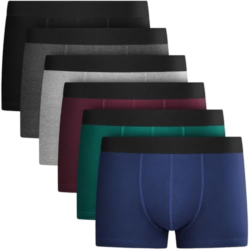 QINCAO Boxershorts Herren 6er Pack, Ohne Logo, Unterhosen Männer Baumwolle | Hochwertige Baumwolle, herren unterhosen, keine umgeschlagenen Kanten, weich & körpernah & langlebig be