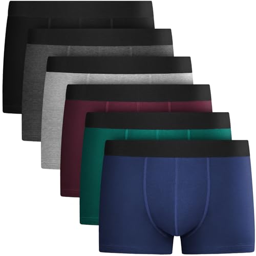 QINCAO Boxershorts Herren 6er Pack Männer Unterwäsche Unterhosen Men Retroshorts Boxer Baumwolle