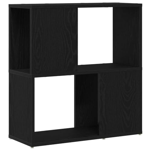 vidaXL Centro de Entretenimiento Moderno de Roble Negro Almacenamiento de Medios Independiente 60 X 24 X 63 cm Elegante y Funcional Soporte para TV para Sala Madera Sólida Espacio Amplio Diseño de Mu