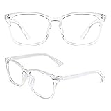 Slocyclub Blue Light Blocking Glasses Vintage Nerd Square Keyhole Design Eyeglasses Frame for Women Men